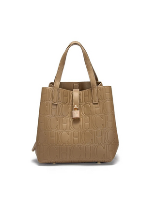 Belted leather tote Bag